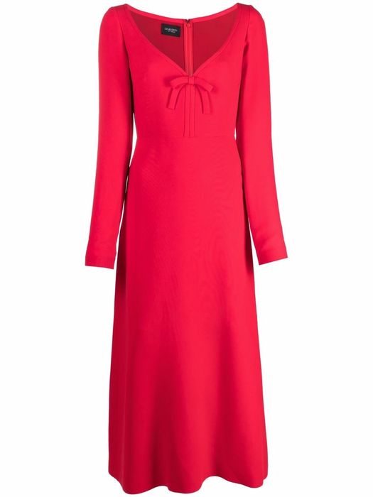 Giambattista Valli bow-detail silk dress - Red