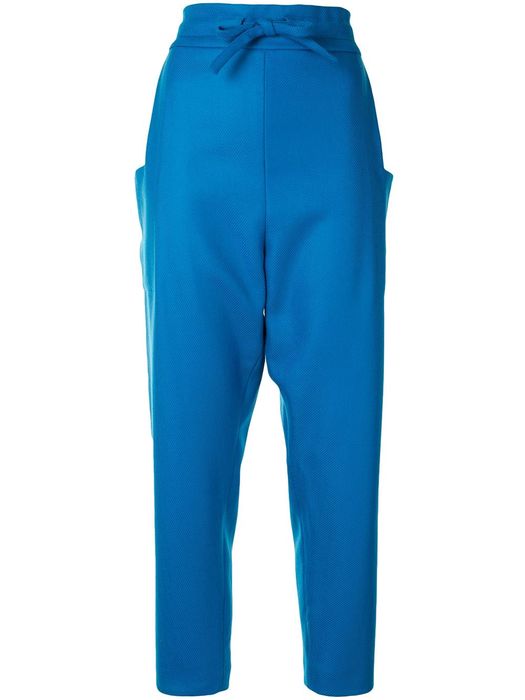 Maison Rabih Kayrouz high-waist drawstring trousers - Blue
