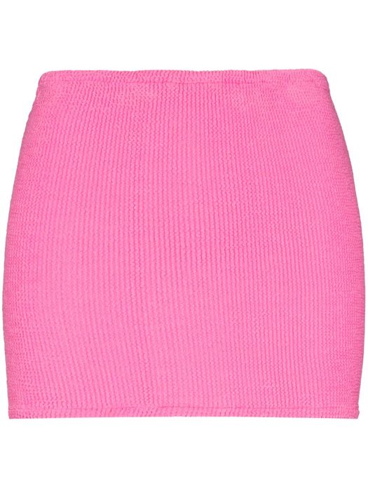 Hunza G crinkled-effect mini skirt - Pink