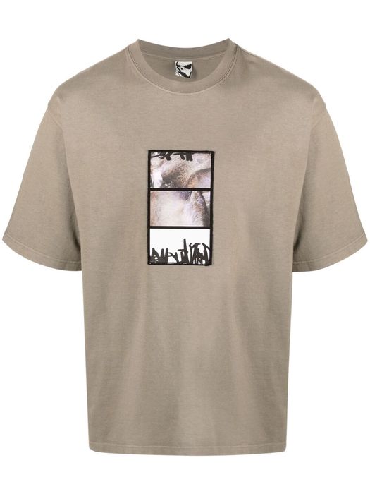 GR10K graphic-print cotton T-shirt - Neutrals