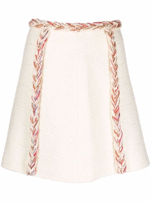 Giambattista Valli braid-trimmed mini skirt - White