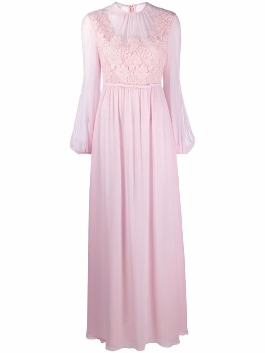 Giambattista Valli appliqué-detail long-sleeve dress - Pink