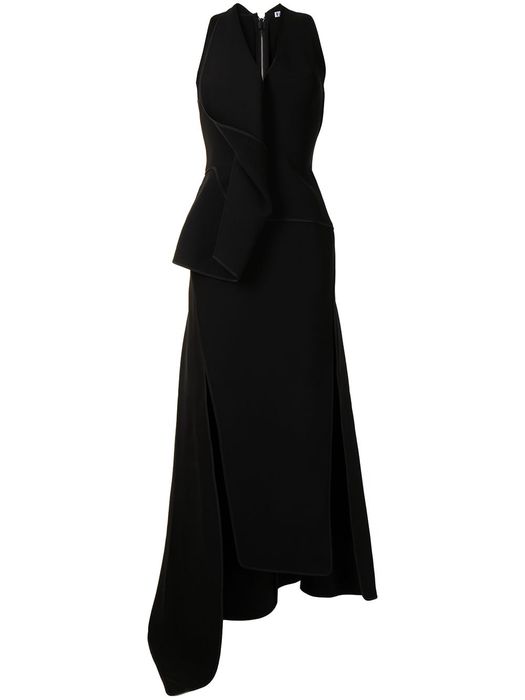 Maticevski Neros draped asymmetric gown - Black