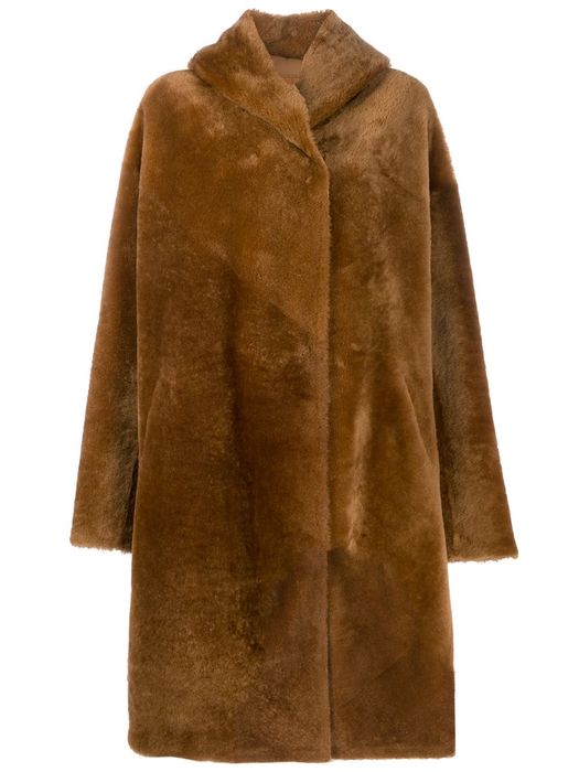 Liska single breasted coat - Brown