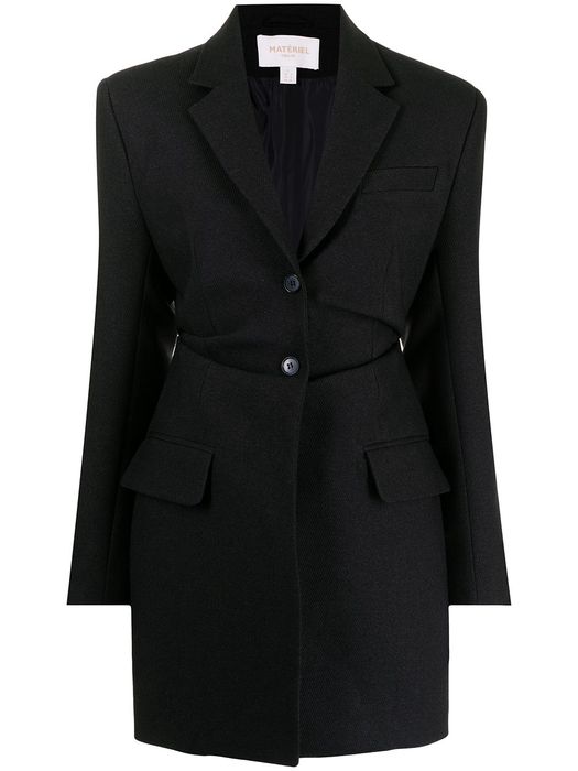 Materiel gathered-waist tailored blazer - Black