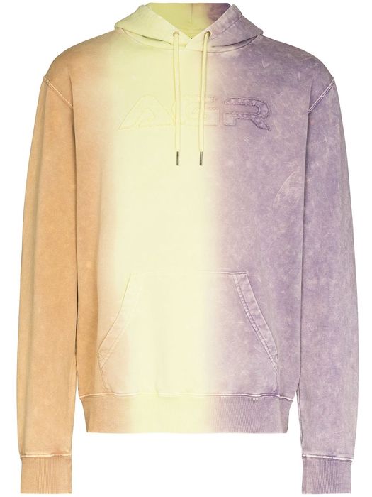 AGR gradient-effect cotton hoodie - Yellow