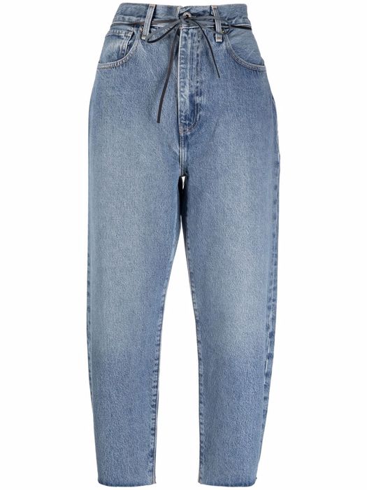 Levi's: Made & Crafted barrel cropped jeans - Blue
