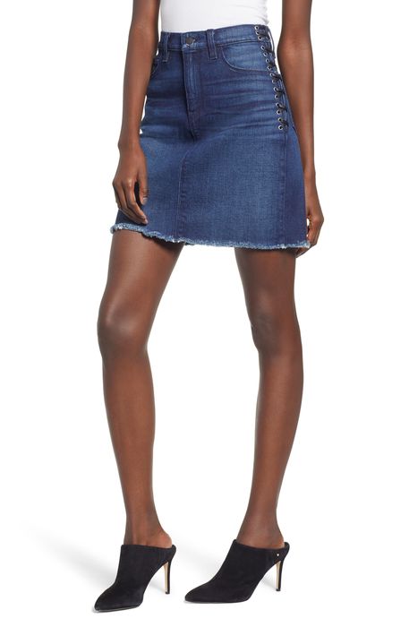 Hudson Jeans Lulu Lace-Up Miniskirt