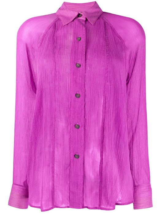 Mara Hoffman sheer long-sleeve shirt - Purple