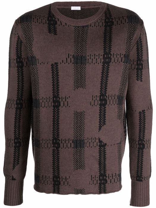 Caruso pattern-knit wool jumper - Brown