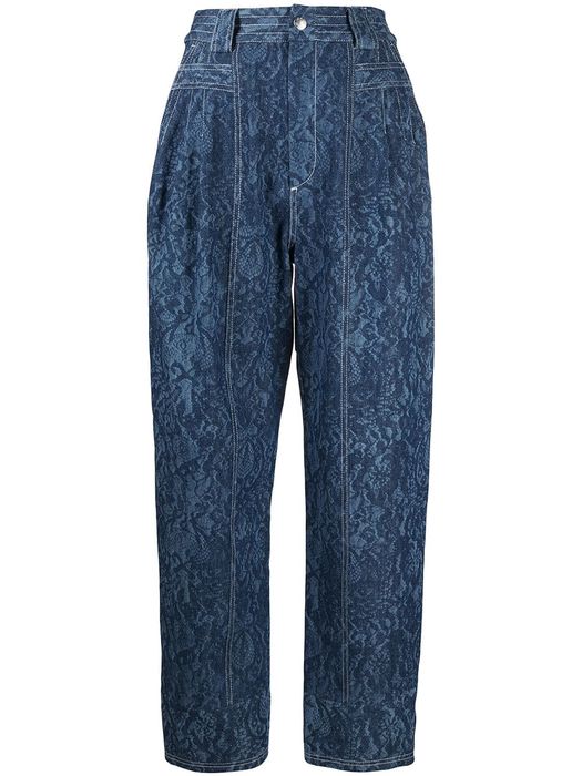 Koché contrast-stitching straight-leg trousers - Blue