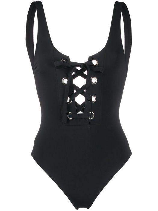 Mara Hoffman lace-up swim suit - Black