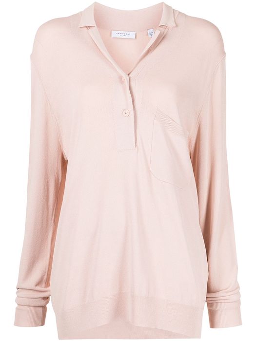 Equipment Adit long-sleeved polo top - Pink