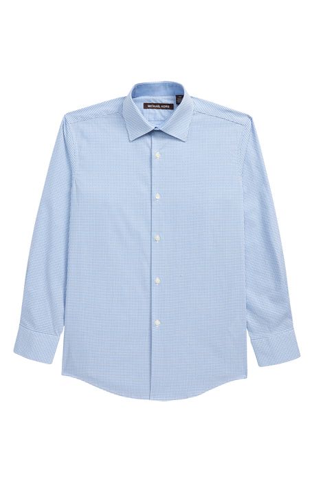 Michael Kors Kids' Check Button-Up Cotton Dress Shirt
