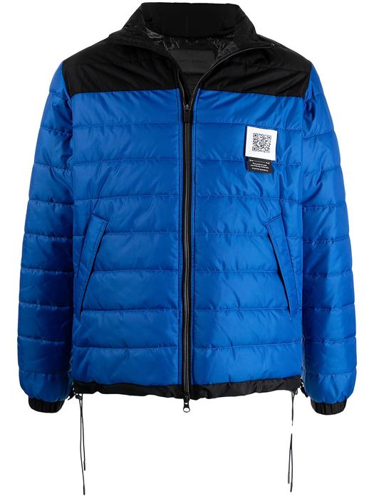 Fumito Ganryu colour-block puffer jacket - Blue