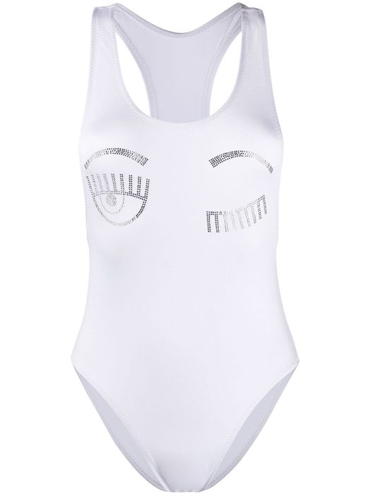 Chiara Ferragni sequin swimsuit - White
