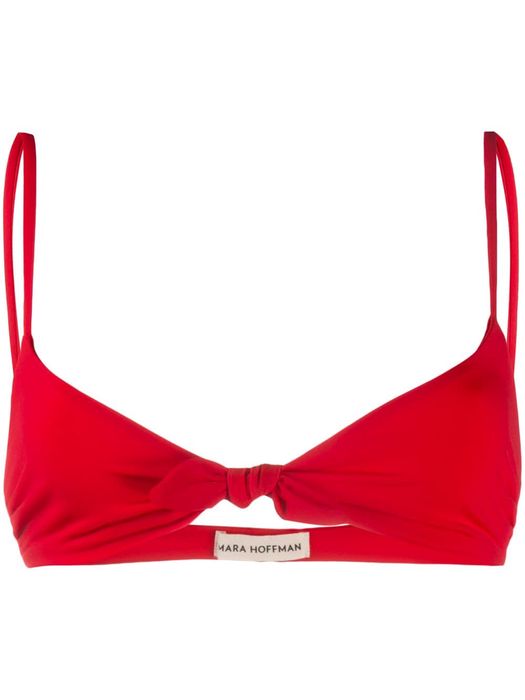 Mara Hoffman Carla knotted bikini top - Red
