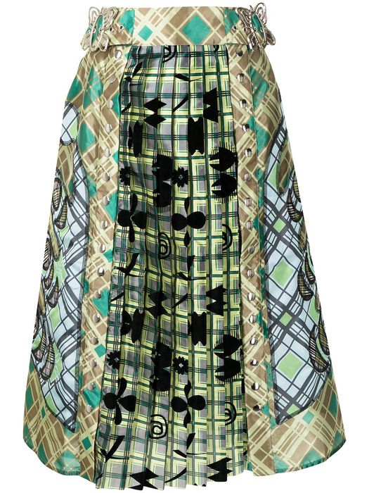 Chopova Lowena butterfly appliqué A-line midi skirt - Green