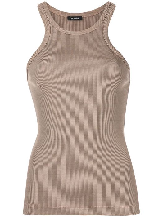 GOLDSIGN fine ribbed tank top - Brown