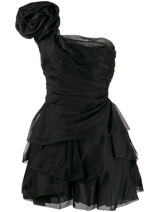 Ermanno Scervino one-shoulder taffeta dress - Black