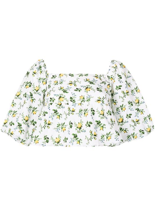 Faithfull the Brand floral-print cropped top - White