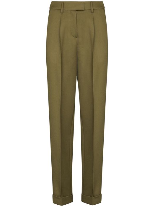 Elleme high-waisted tapered trousers - Green