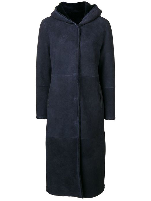 Liska hooded shearling coat - Blue
