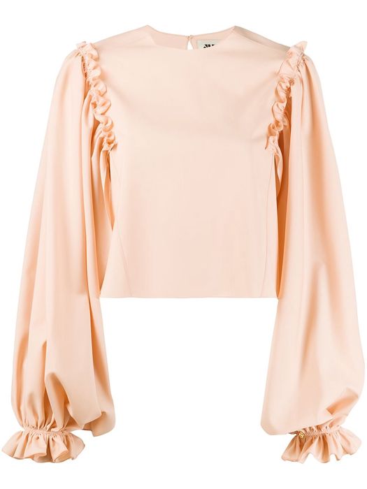 Maison Rabih Kayrouz ruffle-trimmed cropped blouse - Pink