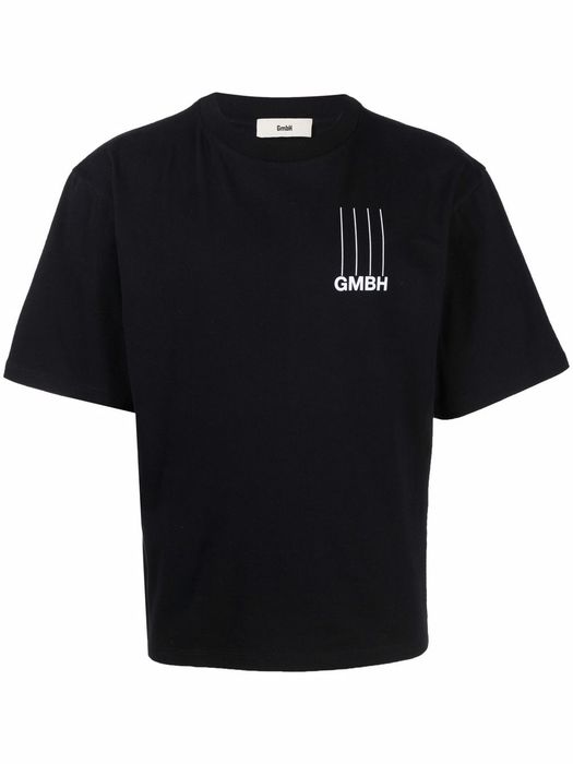 GmbH cropped logo-print T-shirt - Black