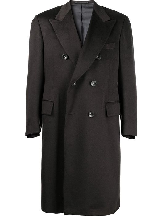Kiton cashmere double breasted coat - Brown