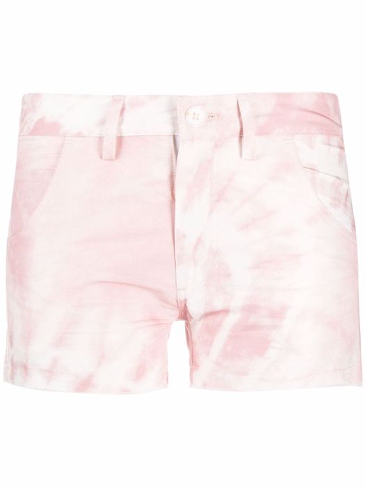 Moa Master Of Arts tie dye-print mini shorts - Pink