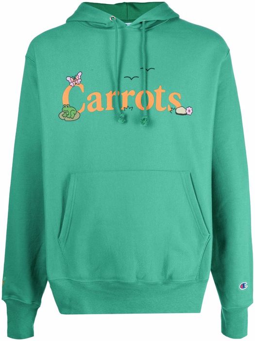 Carrots logo-print pullover hoodie - Green