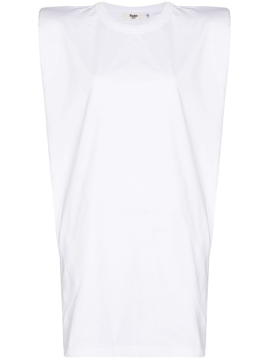Frankie Shop Tina padded shoulder T-shirt dress - White