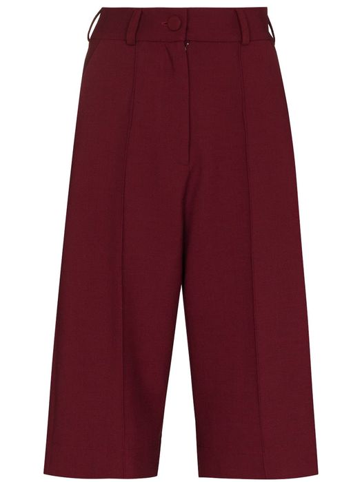 Materiel cropped tailored trousers