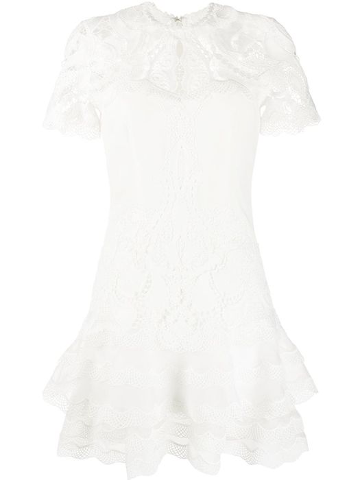 Jonathan Simkhai lace-panelled crepe dress - White