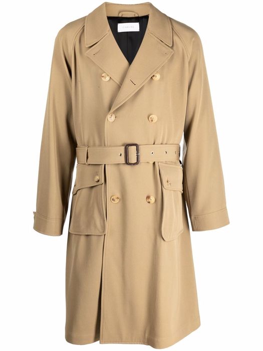 Caruso double-breasted cargo trench coat - Neutrals