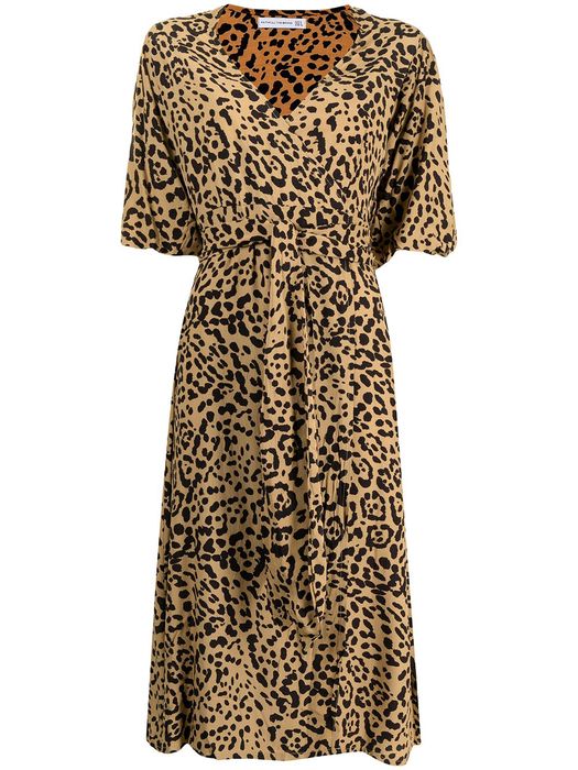 Faithfull the Brand Elfrida leopard-print wrap dress - Brown