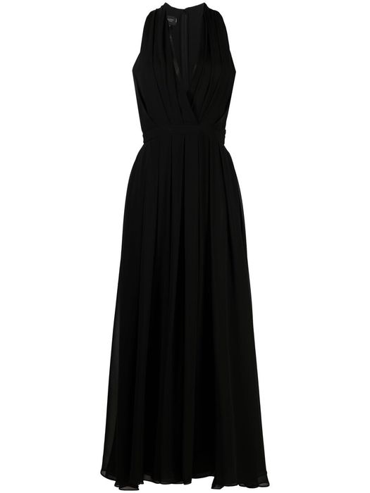 Giambattista Valli box-pleat sleeveless gown - Black