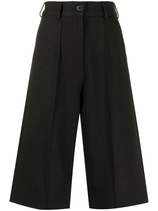 Materiel cropped culotte trousers - Black