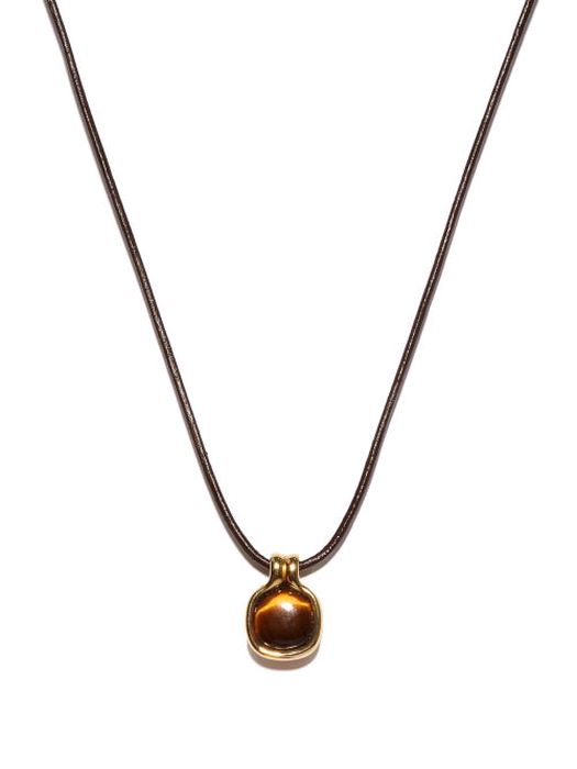 Fernando Jorge - Cushioned Tiger's Eye & 18kt Gold Pendant Necklace - Mens - Yellow Gold