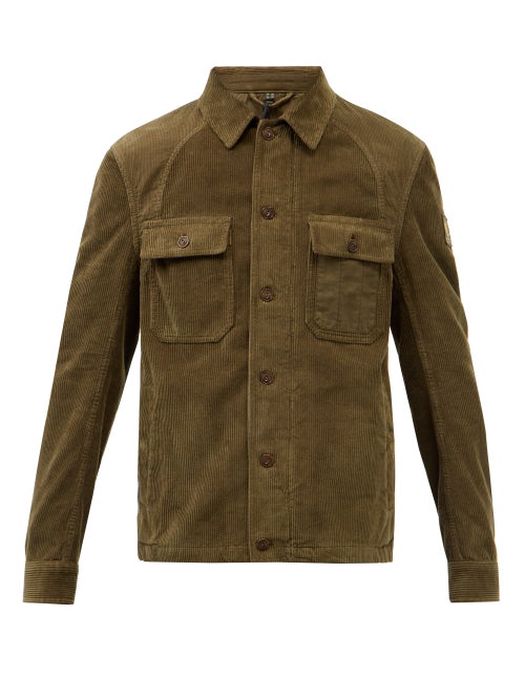 Belstaff - Rake Cotton-corduroy Overshirt - Mens - Olive Green