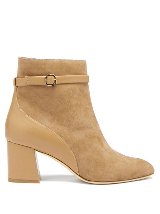 Malone Souliers - Kloe Suede And Leather Ankle Boots - Womens - Tan