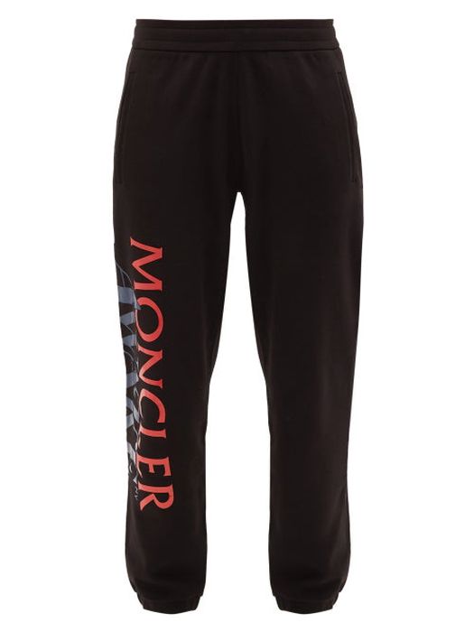 2 Moncler 1952 - X Awake Ny Applied-logo Cotton Track Pants - Mens - Black