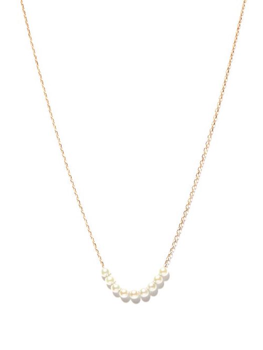 Mizuki - Akoya Pearl & 14kt Gold Lariat Necklace - Womens - Pearl
