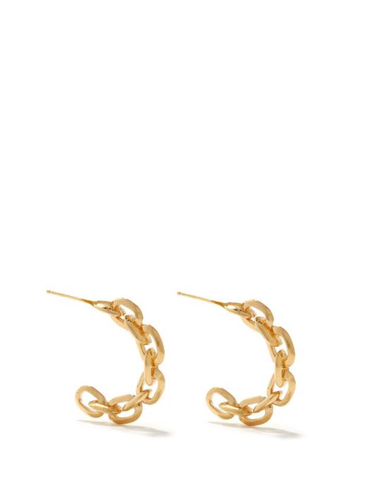 Lizzie Mandler - Chain-link 18kt Gold Hoop Earrings - Womens - Yellow Gold