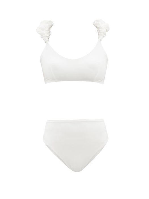 Maygel Coronel - Cotta Ruffled Bikini - Womens - White