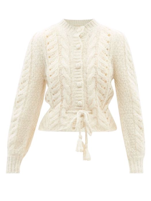 Loveshackfancy - Girard Lace-knitted Alpaca-blend Cardigan - Womens - Cream