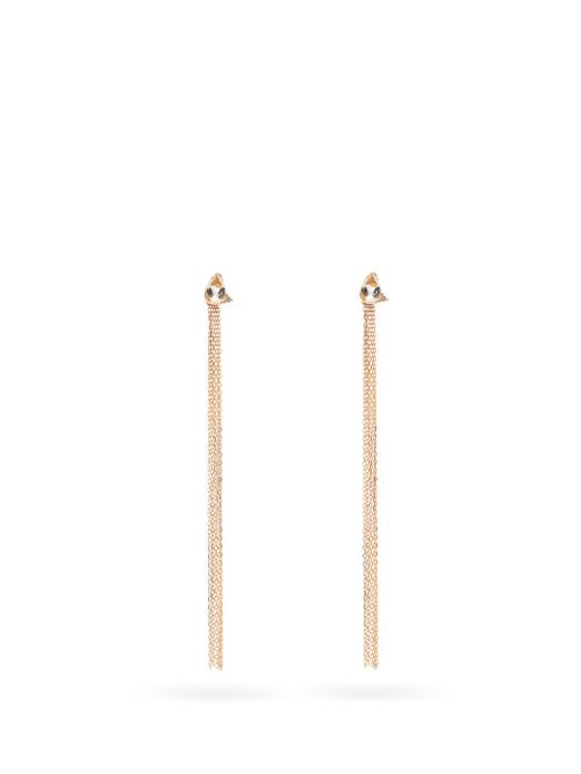 Mizuki - Diamond, Topaz & 14kt Gold Fringe Earrings - Womens - Gold