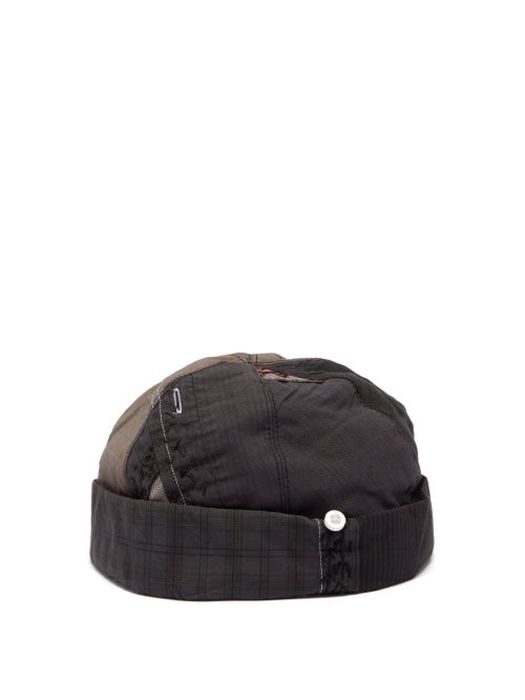 By Walid - Emperor Upcycled Patchwork Hat - Mens - Black