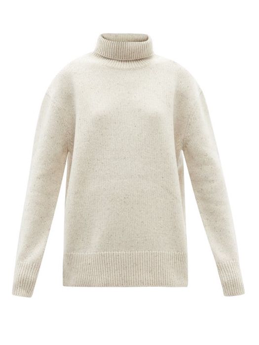 Joseph - Roll-neck Merino-wool Blend Sweater - Womens - Cream Multi